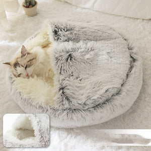 Discover the Comfort of the Soft Warm Velvet Pet Cave Nest Bed