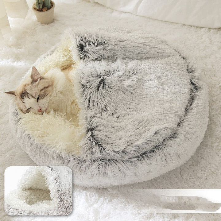 Discover the Comfort of the Soft Warm Velvet Pet Cave Nest Bed