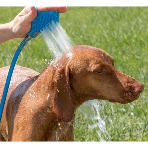 Pet Bathing Gloves with Silicone Nozzle and Hand-held Massage Brush