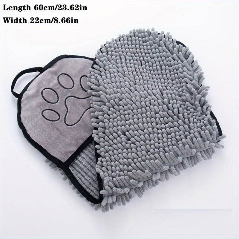 Absorbent Microfiber Pet Towel with Hand Pockets for Quick Drying