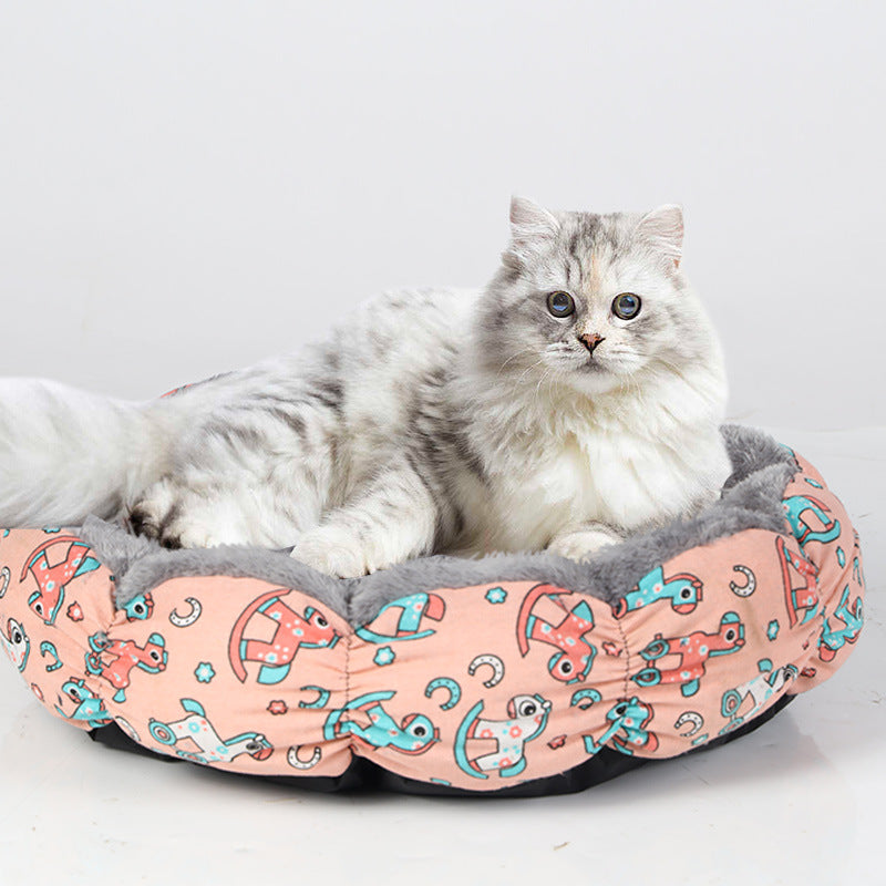 Calming Round Fluffy Pet Donut Bed for All Sizes