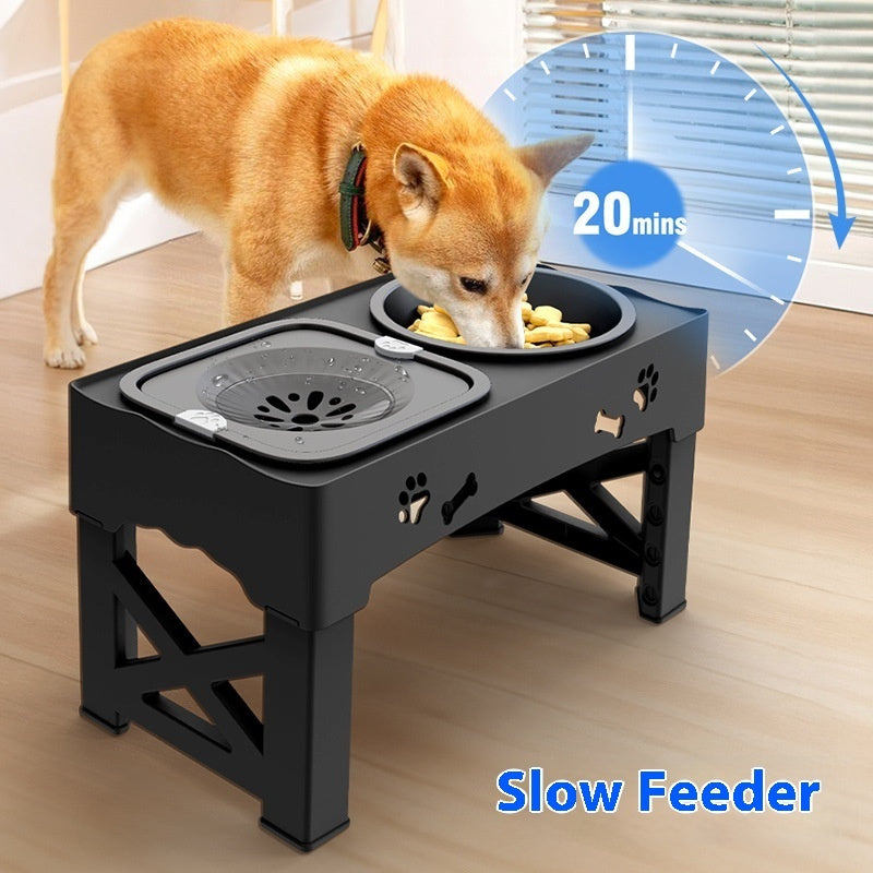Stainless Steel Pet Feeder with Double Lifting Bowls