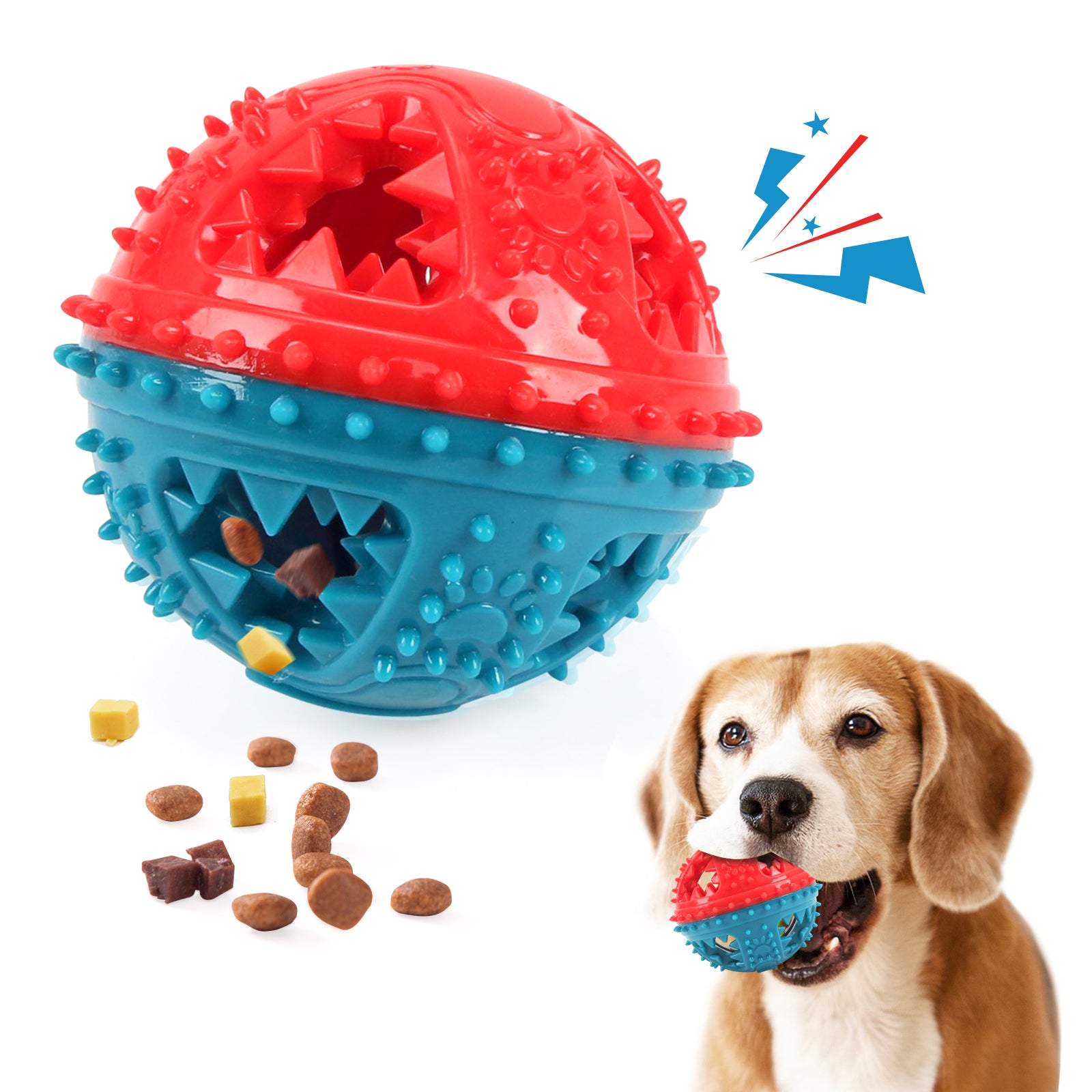 Interactive Chew and Food-Dispensing Pet Toy Ball