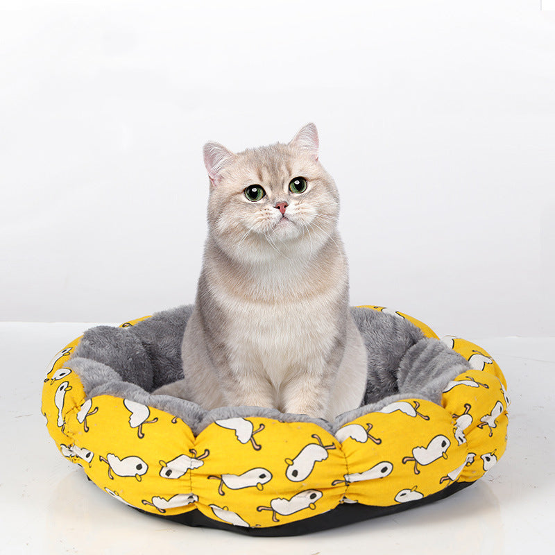 Calming Round Fluffy Pet Donut Bed for All Sizes