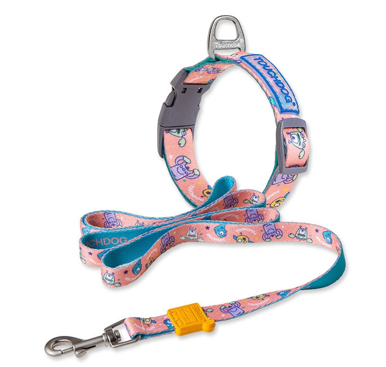 Heat Transfer Printing Traction Rope and Collar Set for Pets