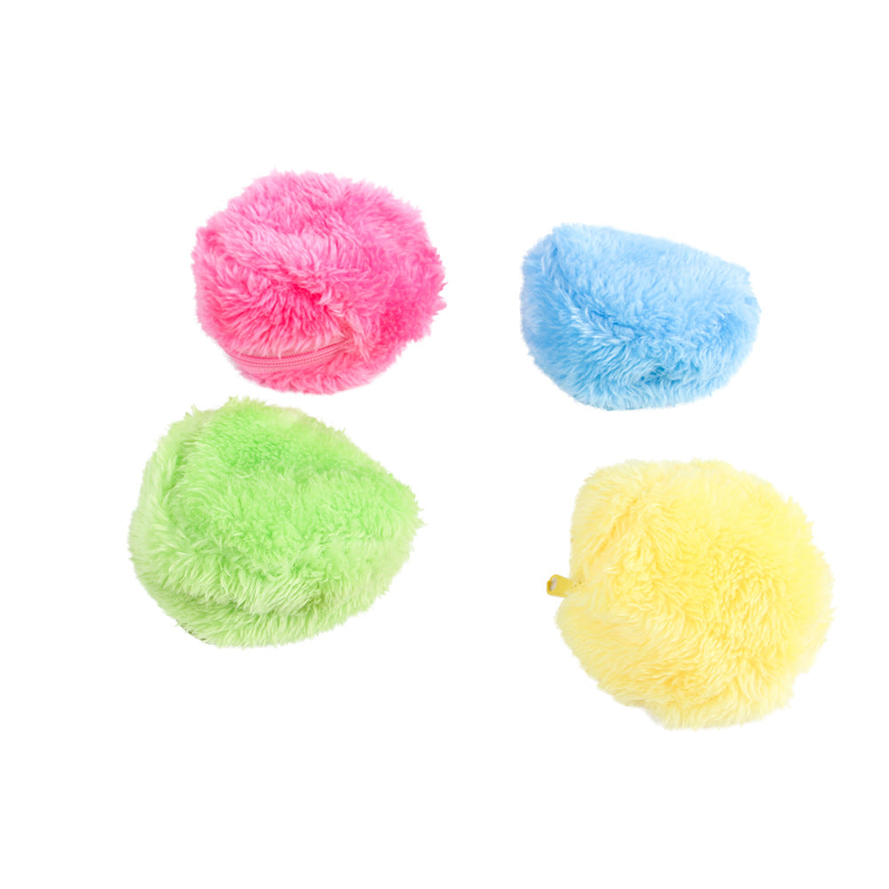 Automatic Rolling Plush Interactive Pet Chew Toy Ball