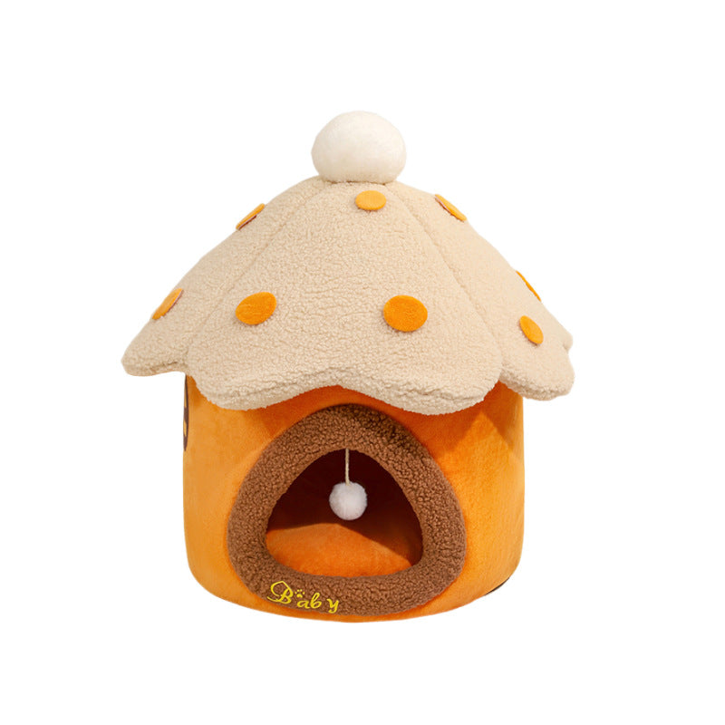 Removable Mushroom-Shaped Pet Nest and House