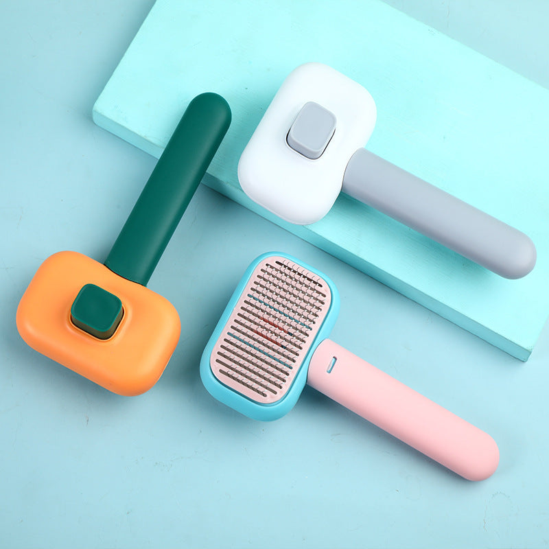 Pet Hair Brush and Massage Comb for Grooming and Knot Removal
