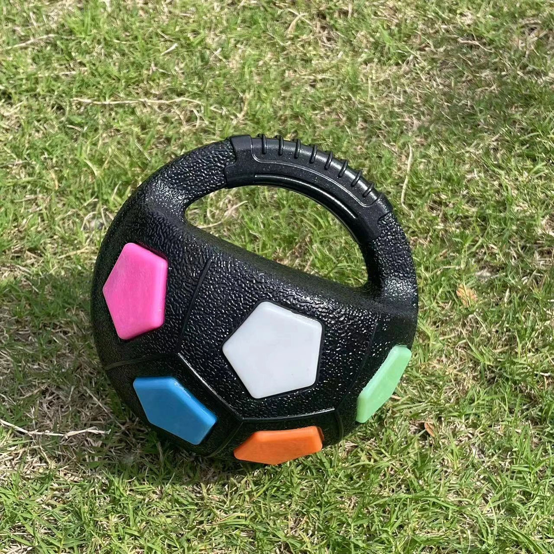 Durable Football-Shaped Pet Chew and Squeak Toy