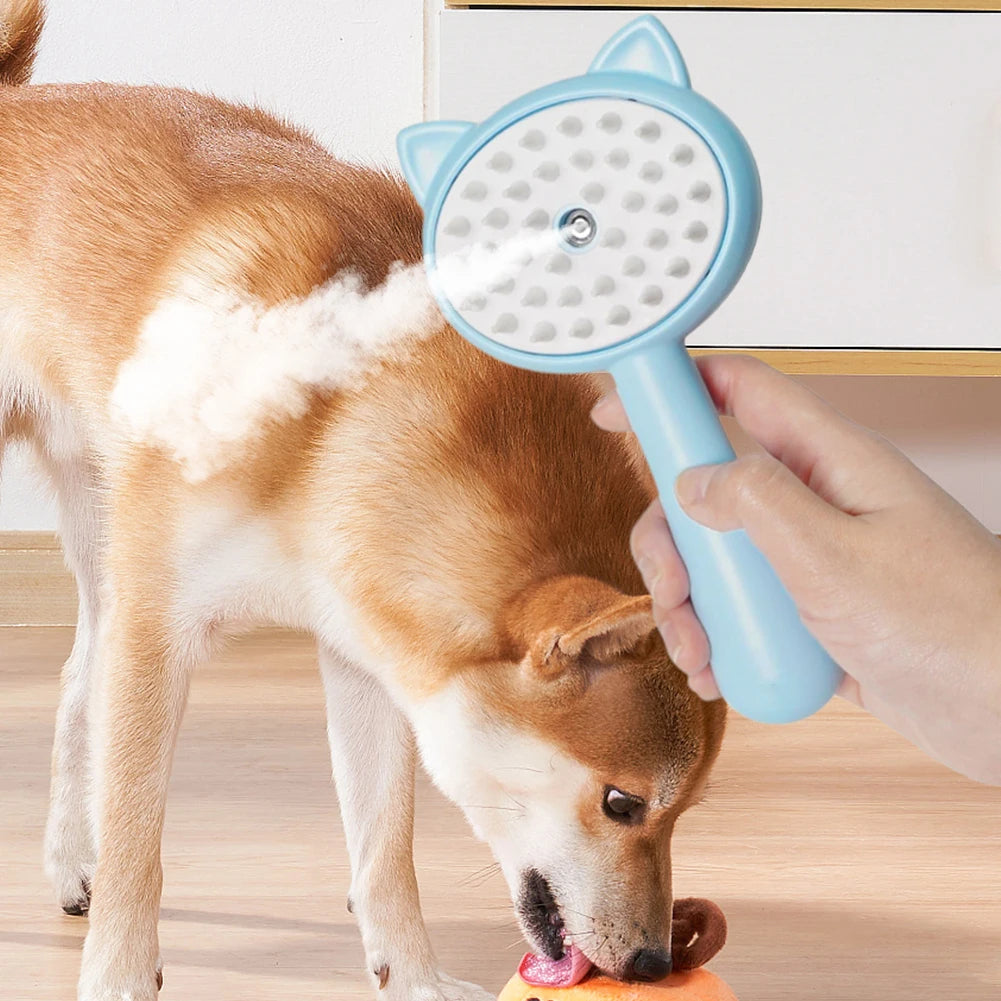 Hair Cleaning Brush with Mist, Self-Cleaning Slicker Grooming Brush for Pets