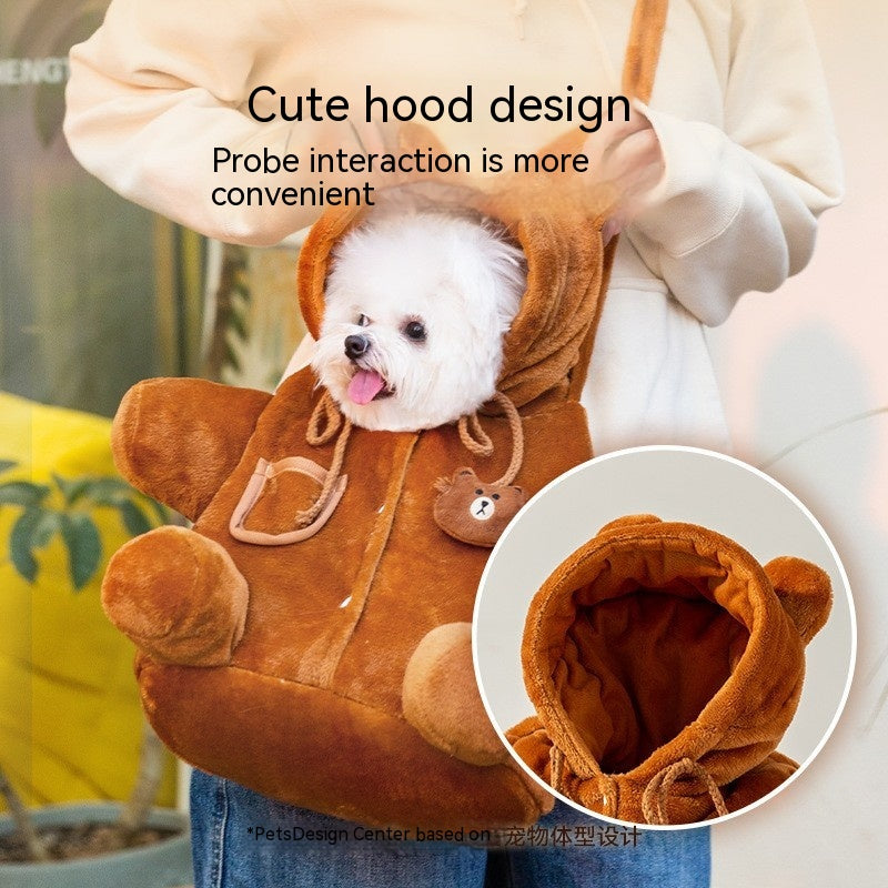 Animal-Shaped Pet Diaper Backpack with Off-Shoulder Design