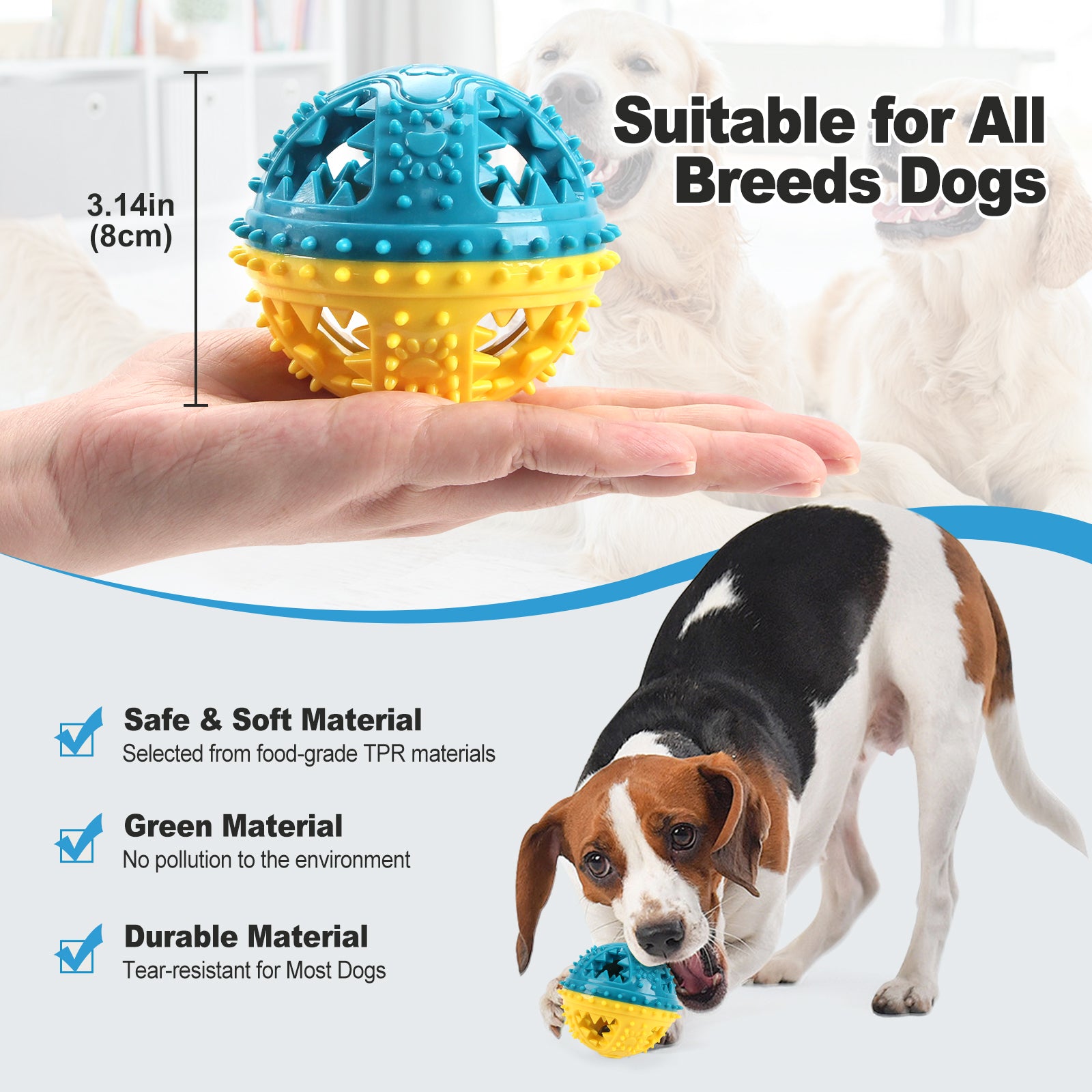 Interactive Chew and Food-Dispensing Pet Toy Ball