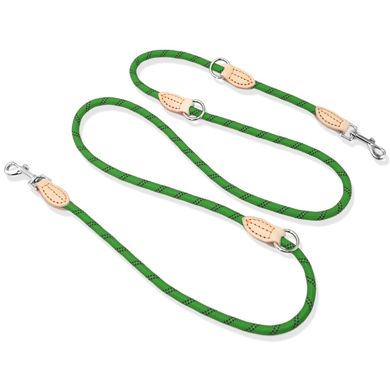 Multifunctional Hook and Chain Leather Pet Leash
