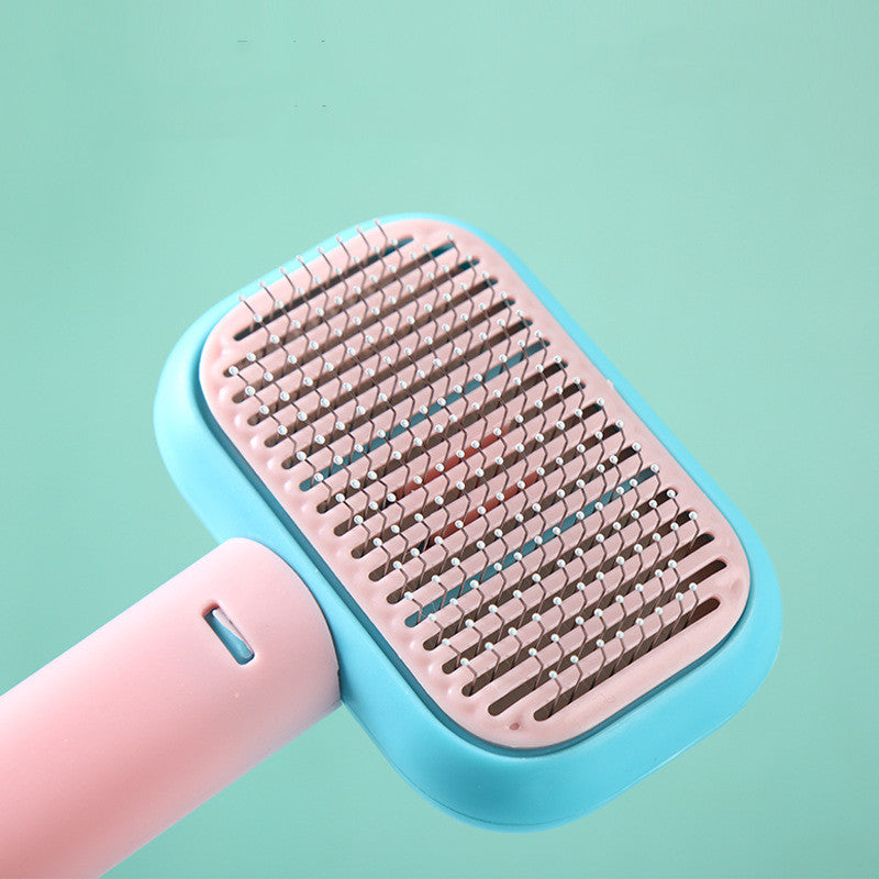 Pet Hair Brush and Massage Comb for Grooming and Knot Removal