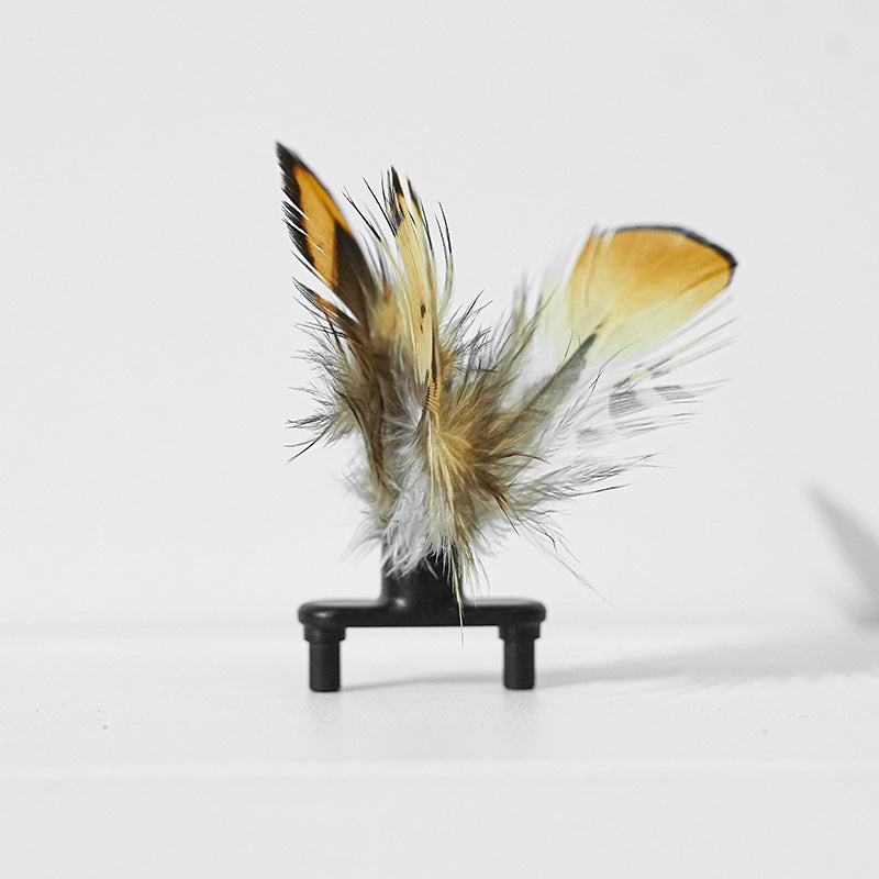 Electric Interactive Pet Toy Bee-Shaped Moving Feather Teaser