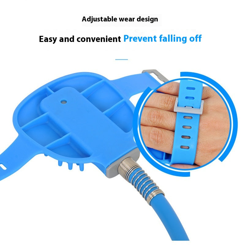 Pet Bathing Gloves with Silicone Nozzle and Hand-held Massage Brush