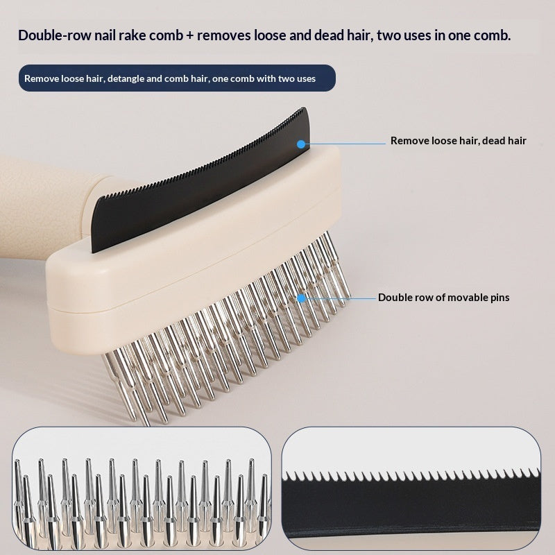 Pet Grooming Brush for Fur Detangling and Hair Removal