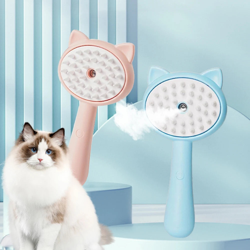 Hair Cleaning Brush with Mist, Self-Cleaning Slicker Grooming Brush for Pets
