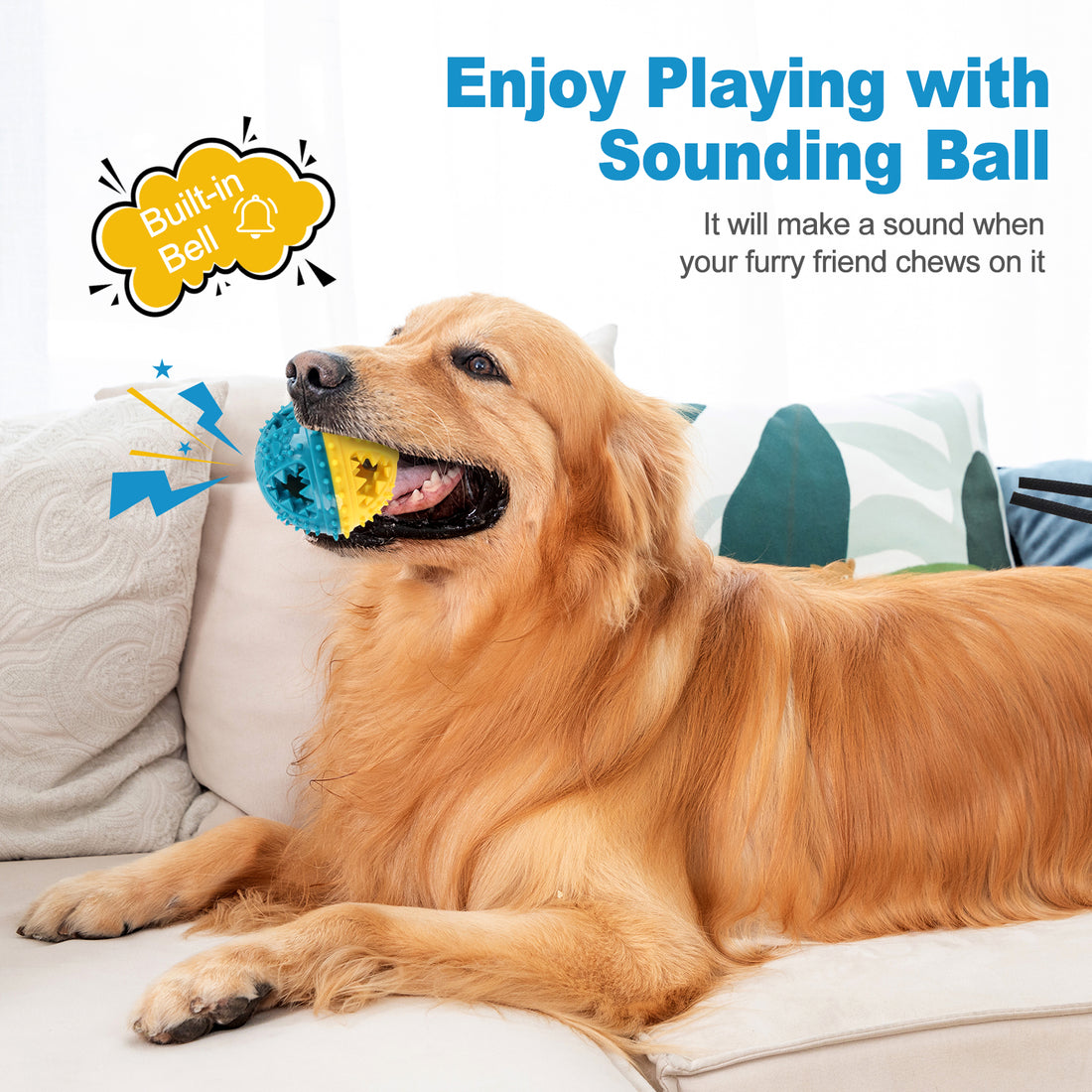 Interactive Chew and Food-Dispensing Pet Toy Ball