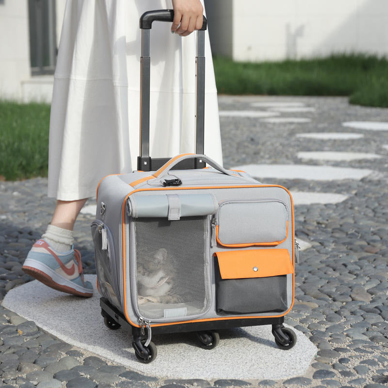 Pet Trolley Backpack for Travel with Anti-Stress Design