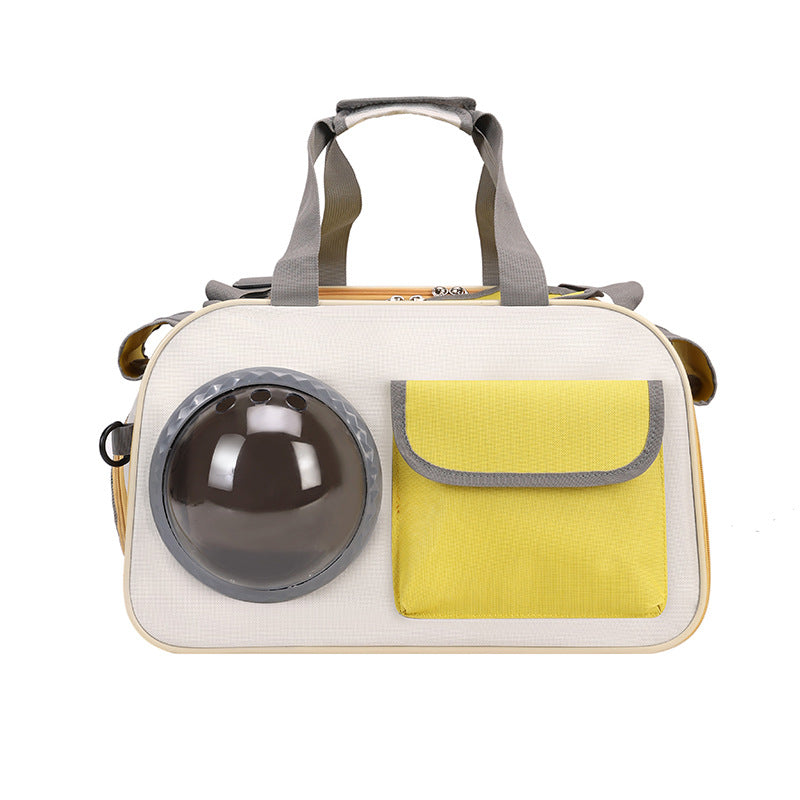 Outdoor Portable Pet Backpack with Space Capsule Design and Crossbody Strap