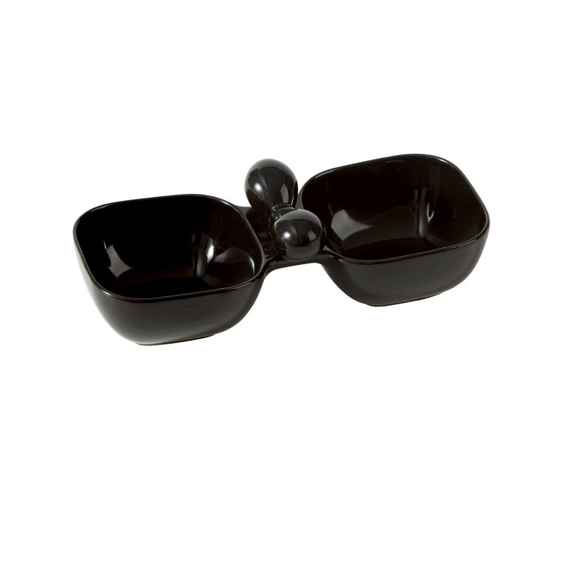 Ceramic Dual Pet Feeding and Drinking Bowl Set