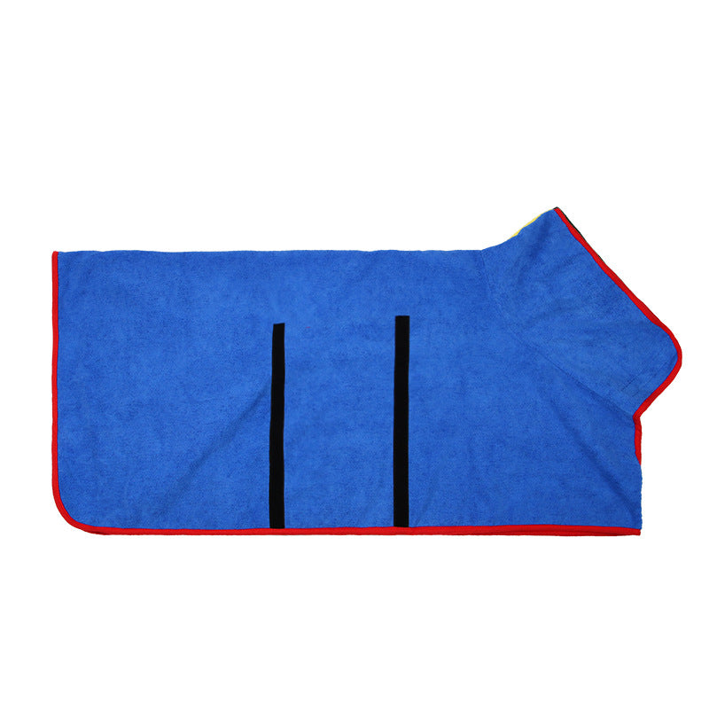 Pet Bathing Robe with Neck and Tucked Waist Clothes