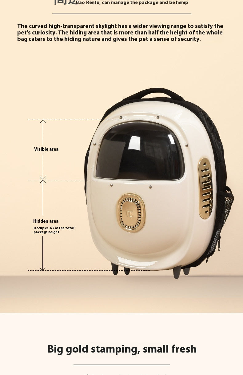 Blowing System Pet Backpack with Half Window and Heating Feature
