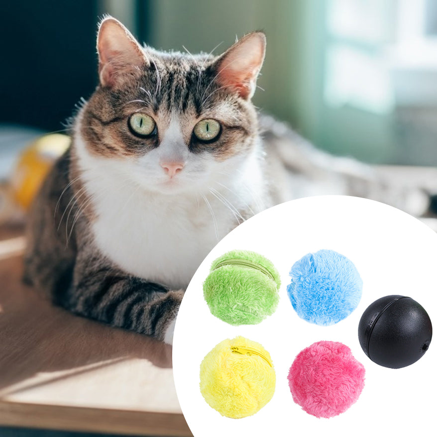 Automatic Rolling Plush Interactive Pet Chew Toy Ball
