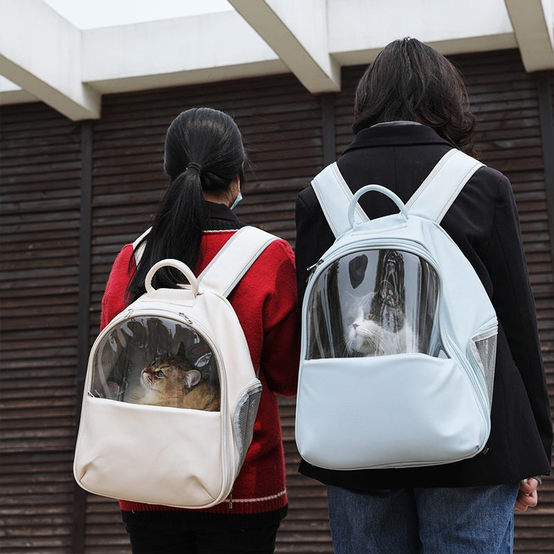 Blowing System Pet Backpack with Half Window and Heating Feature
