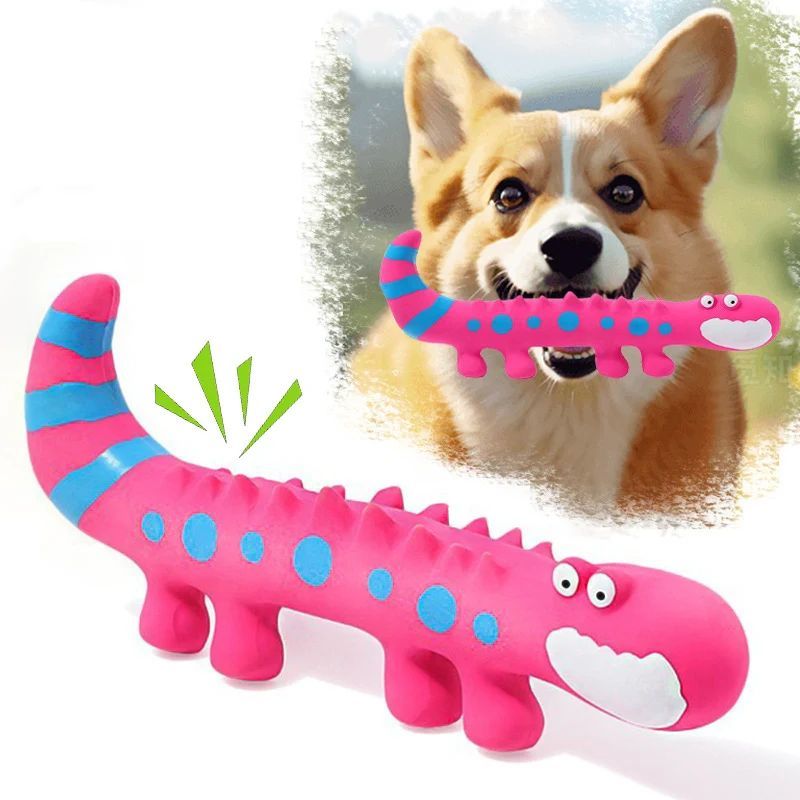 Latex Lizard Squeaky Interactive Pet Chew Toy