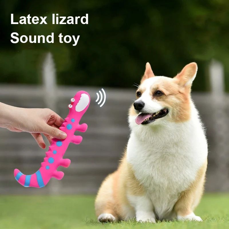 Latex Lizard Squeaky Interactive Pet Chew Toy
