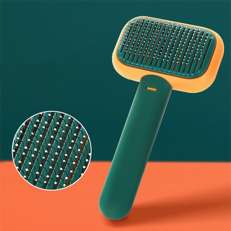 Pet Hair Brush and Massage Comb for Grooming and Knot Removal