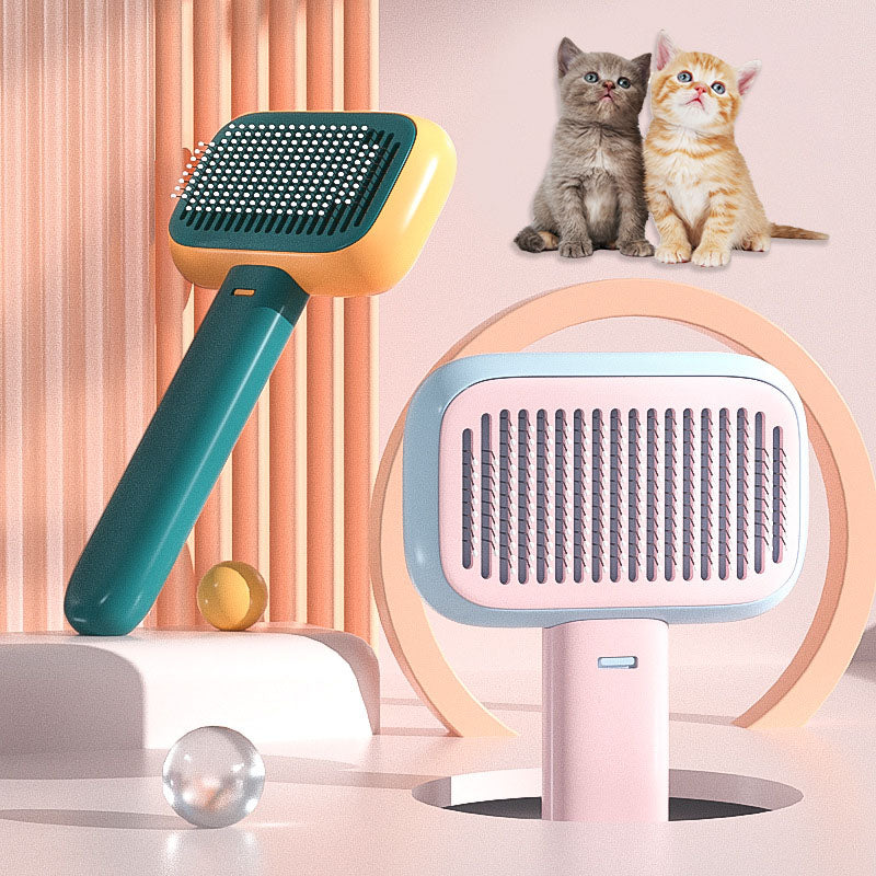 Pet Hair Brush and Massage Comb for Grooming and Knot Removal