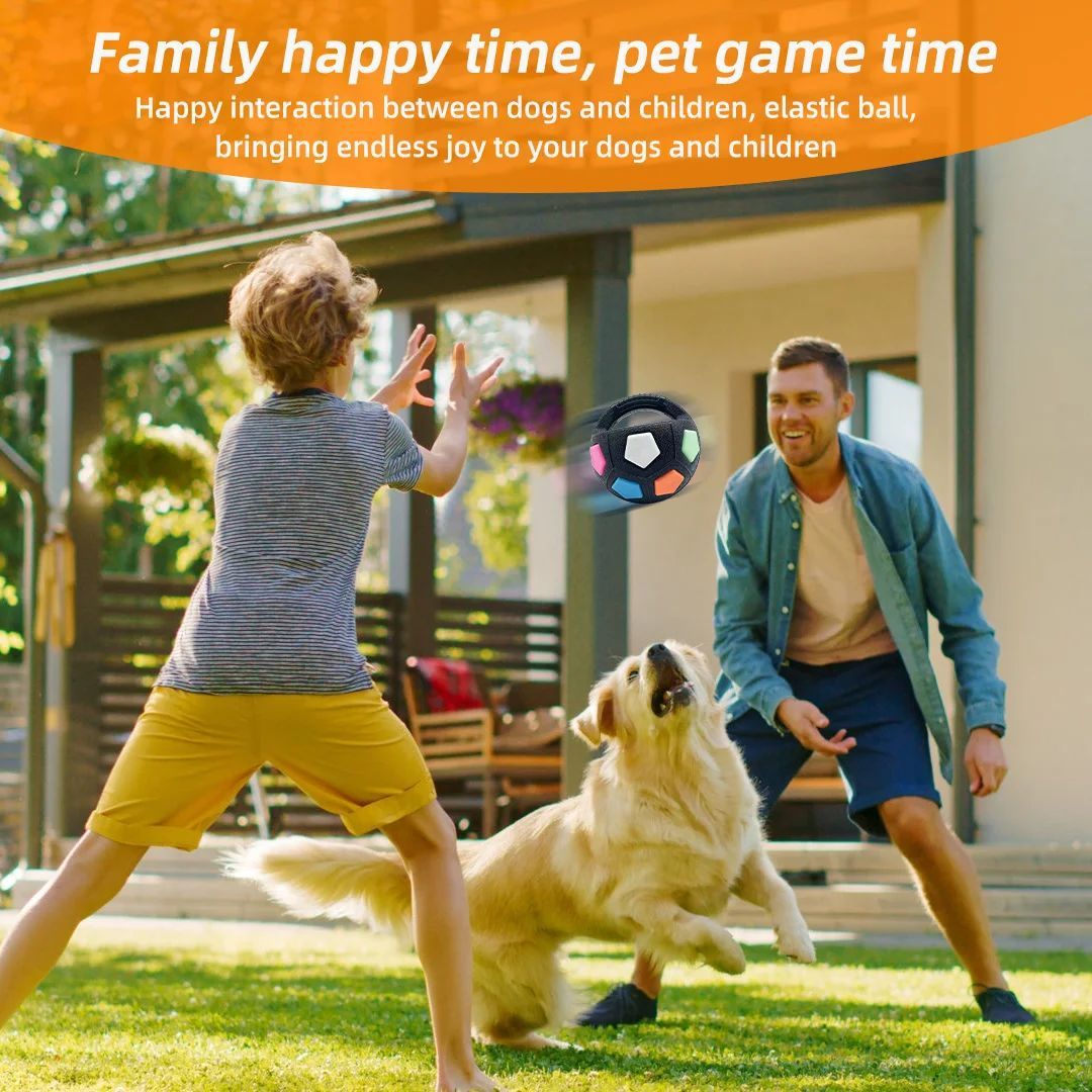 Durable Football-Shaped Pet Chew and Squeak Toy