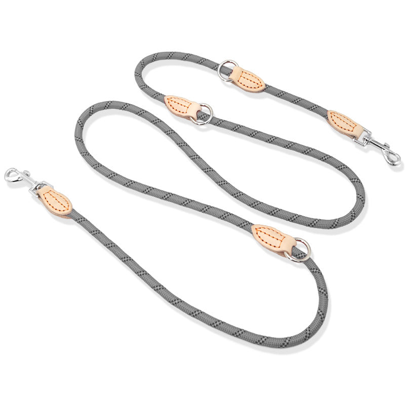 Multifunctional Hook and Chain Leather Pet Leash