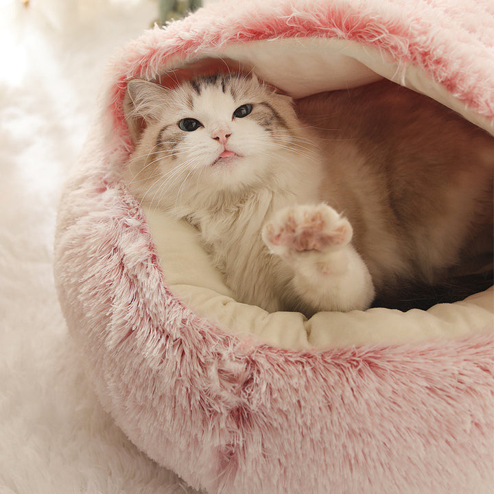 Soft Warm Velvet Pet Cave Nest Bed
