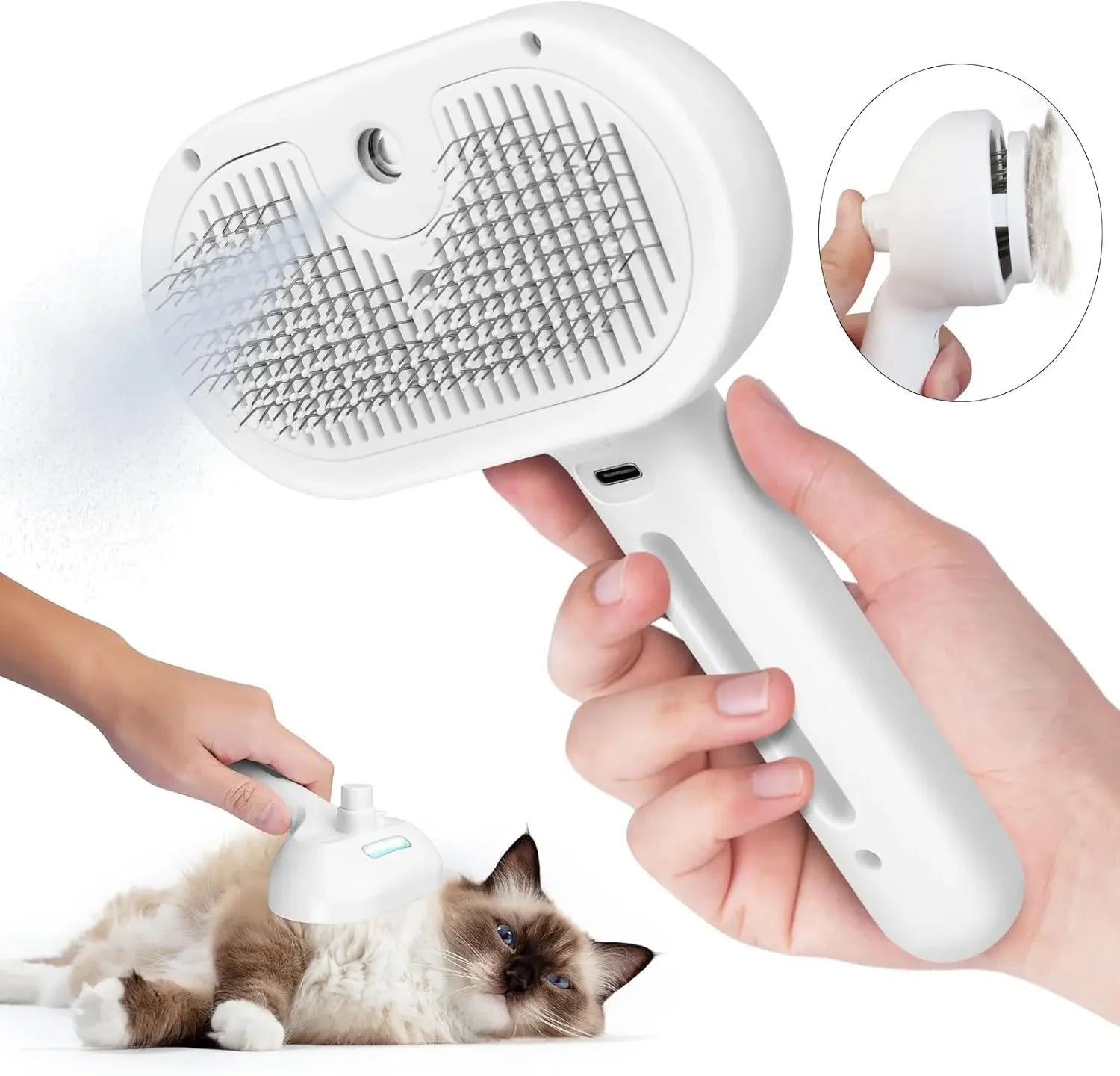 Pet Spray Hair Comb and Hair Remover Grooming Brush with Water Mist