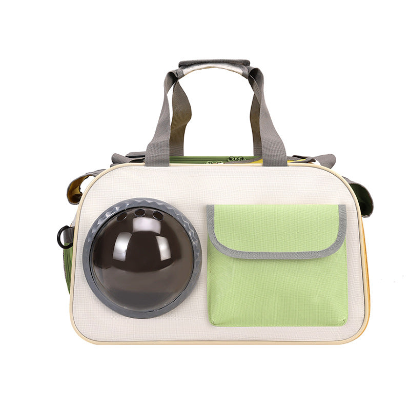 Outdoor Portable Pet Backpack with Space Capsule Design and Crossbody Strap