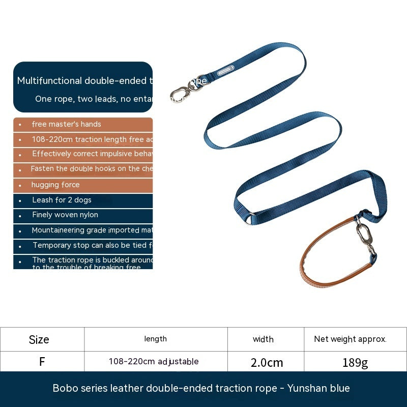 Pet Traction Rope Chain with Knitted Belt for Large Pets