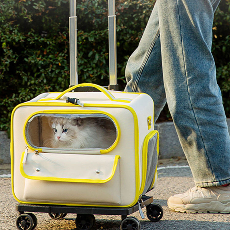 Pet Trolley Backpack for Travel with Anti-Stress Design