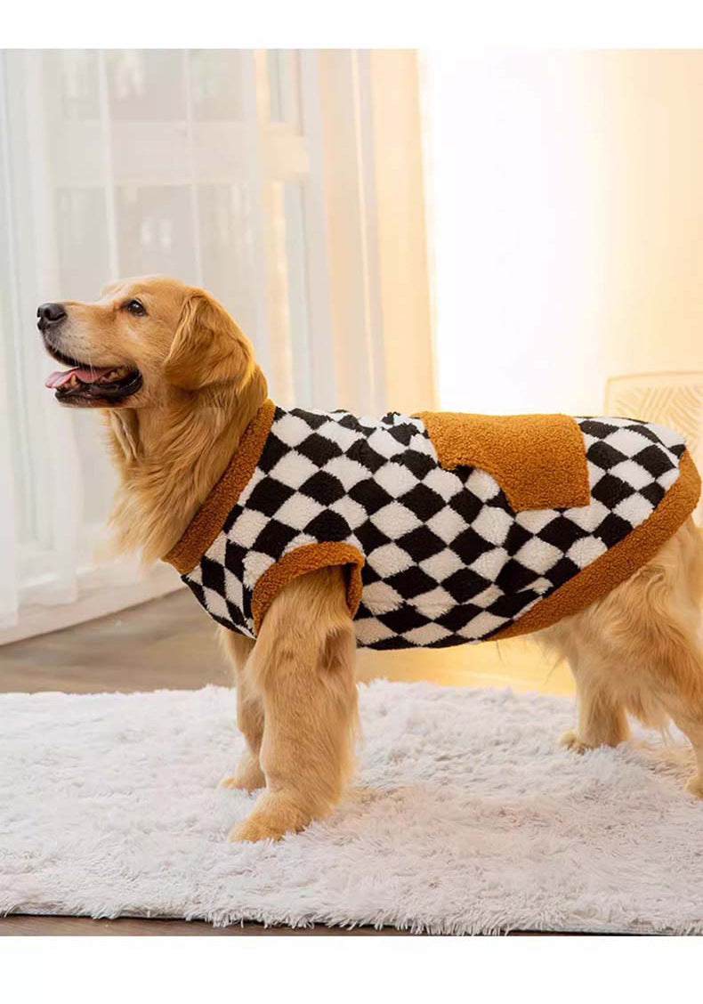 Autumn and Winter Fluffy Jacket Vest for Pets, Cotton-Padded