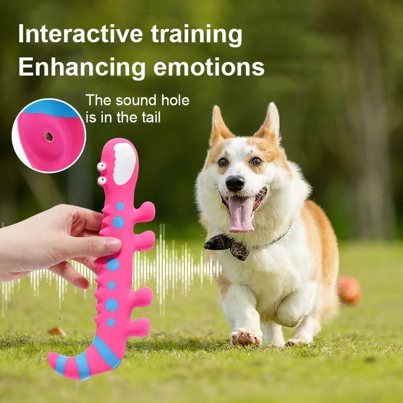 Latex Lizard Squeaky Interactive Pet Chew Toy