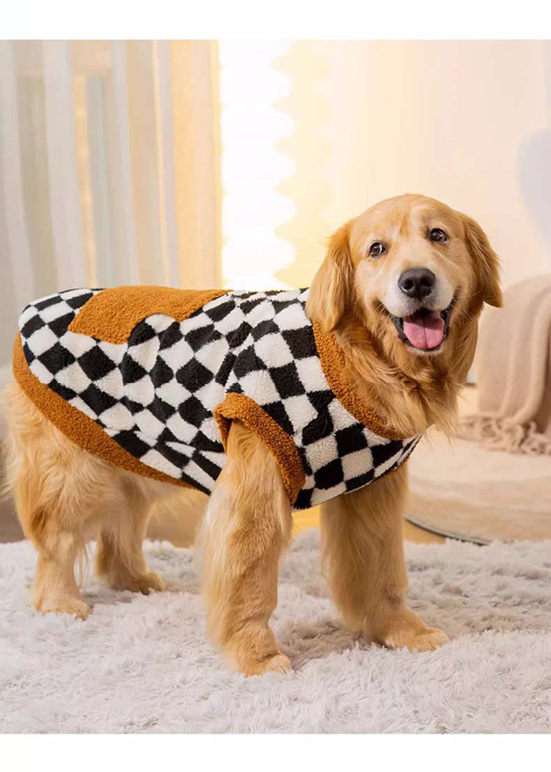 Autumn and Winter Fluffy Jacket Vest for Pets, Cotton-Padded