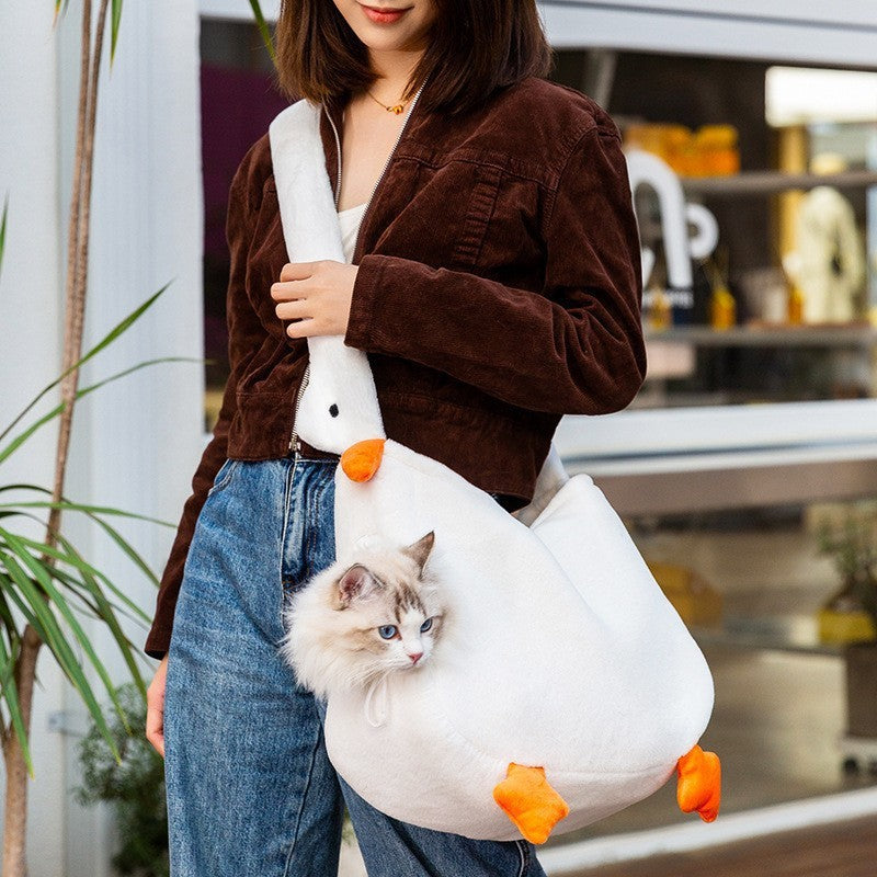 Animal-Shaped Pet Diaper Backpack with Off-Shoulder Design