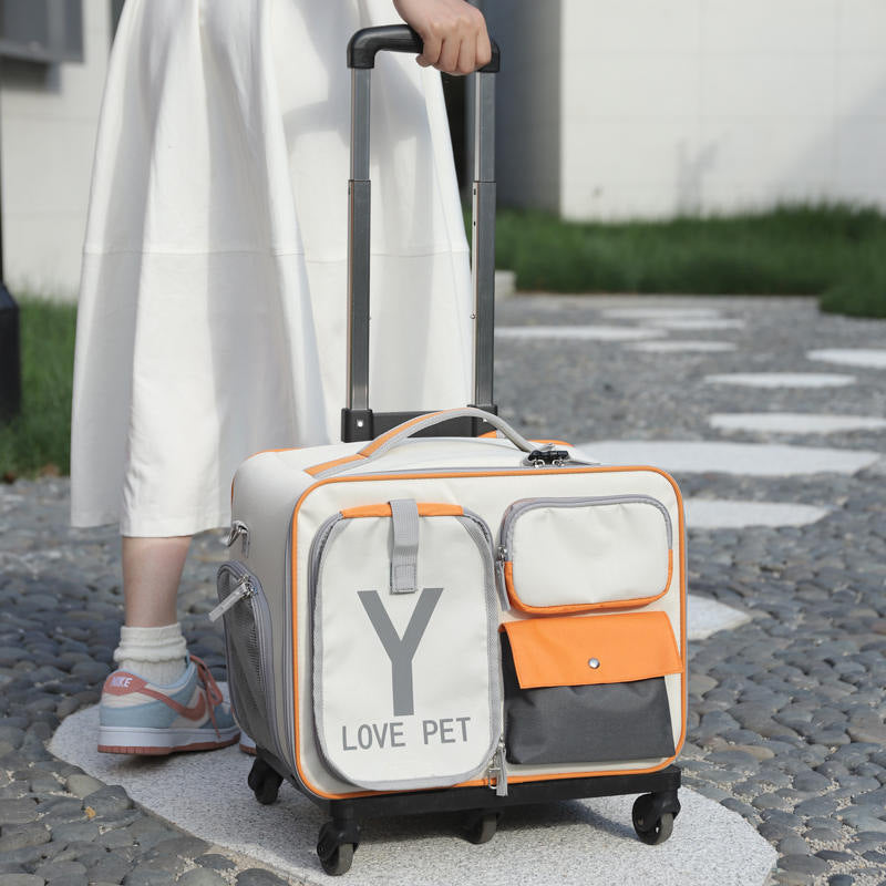 Pet Trolley Backpack for Travel with Anti-Stress Design