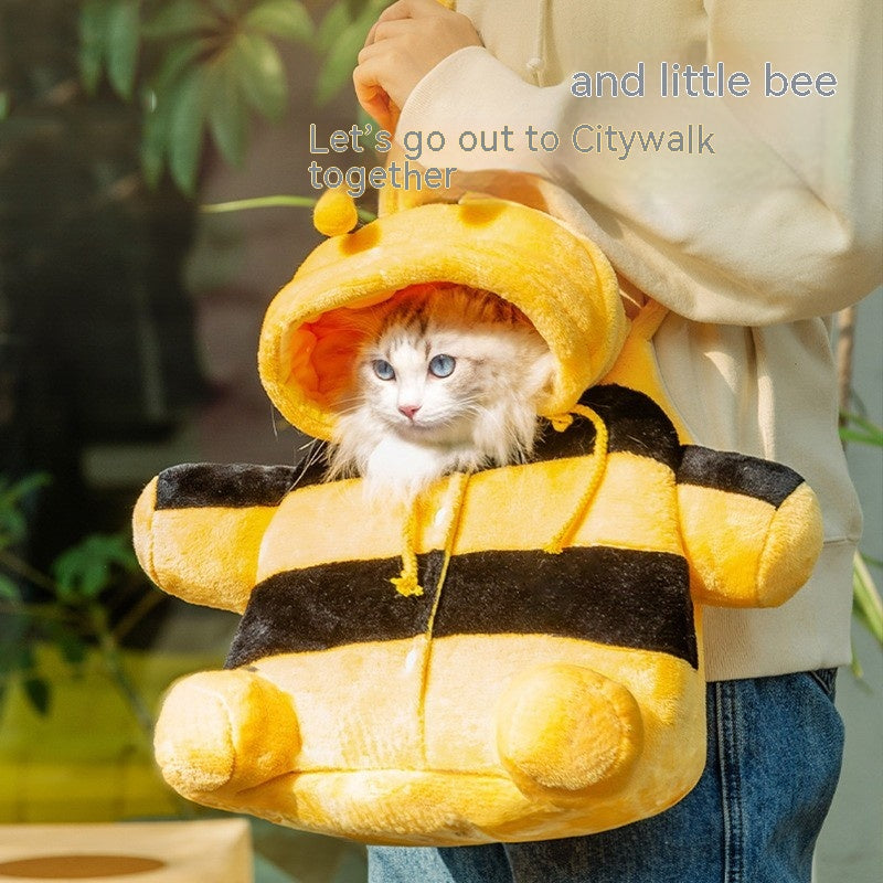 Animal-Shaped Pet Diaper Backpack with Off-Shoulder Design