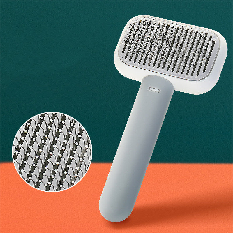 Pet Hair Brush and Massage Comb for Grooming and Knot Removal