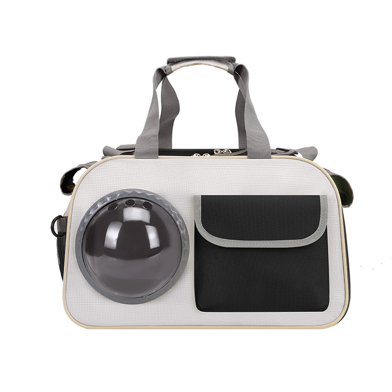 Outdoor Portable Pet Backpack with Space Capsule Design and Crossbody Strap