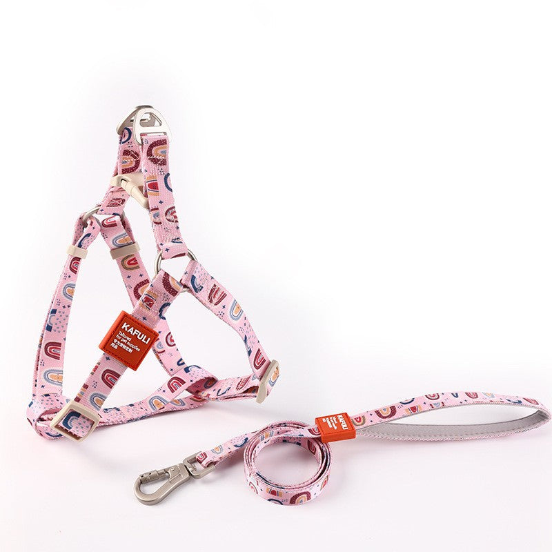 Pet Vest with Printed Design and Haulage Rope Set